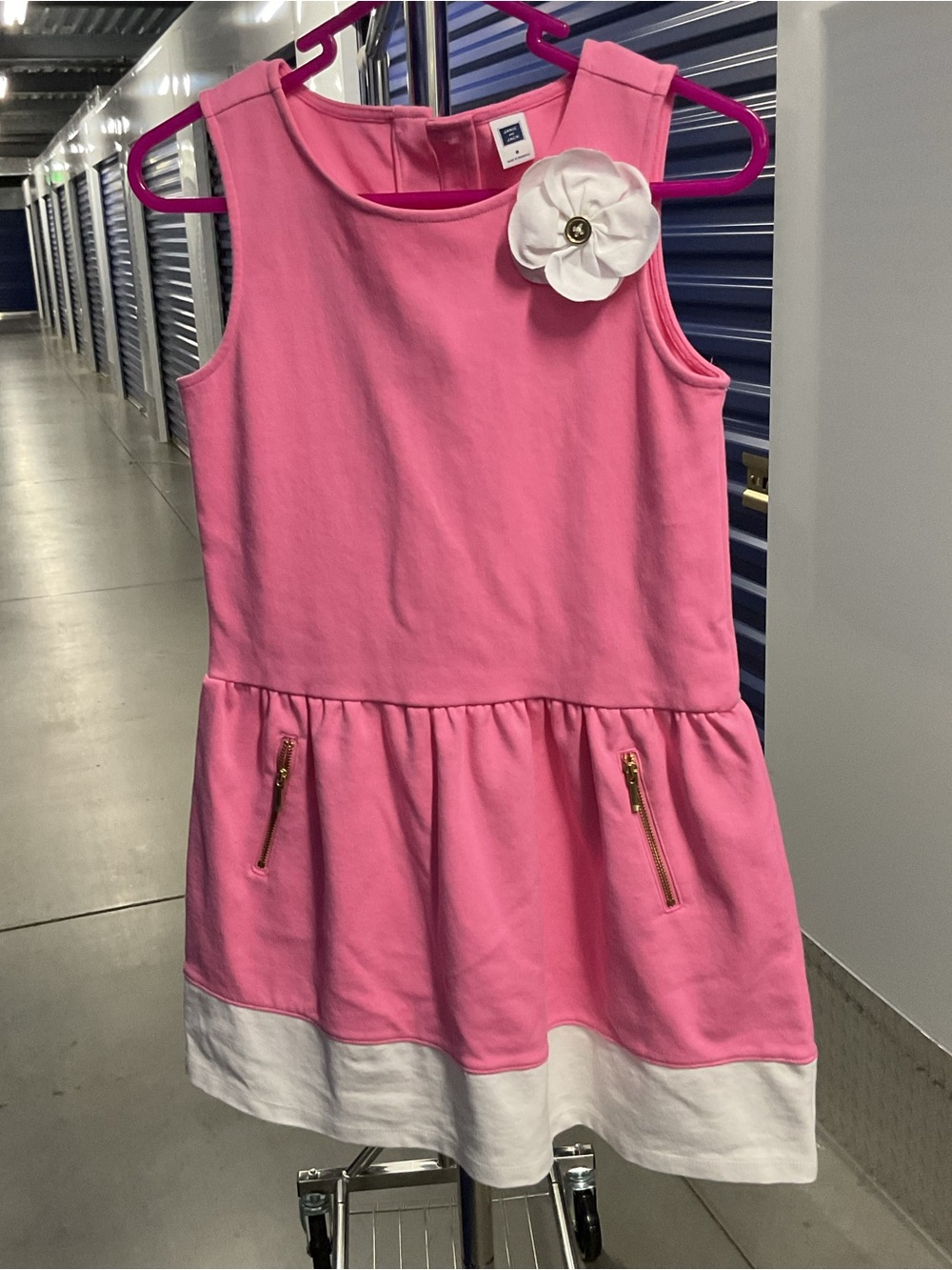 Janie and Jack Pink Dress with White Flower Accent